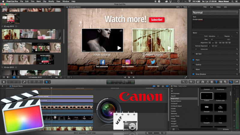 is there a utility software xf 105 canon for mac